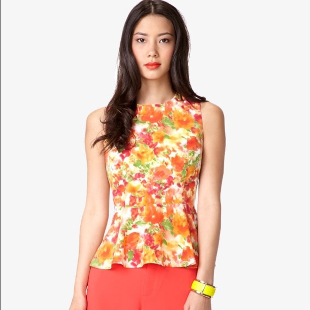 Forever 21 floral Peplum Top